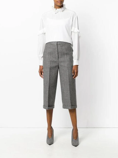 Shop Rochas Creased Cropped Trousers