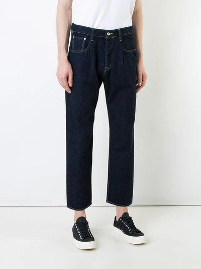 Shop Ganryu Cropped Regular Jeans In Black