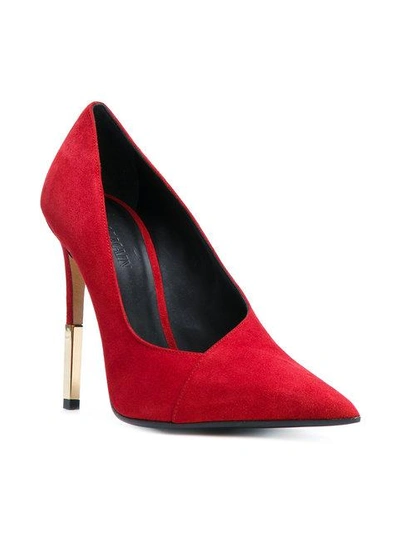 Balmain Red Suede Agnes Heels