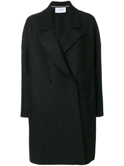 Harris Wharf London Black Wool Wide Lapel Coat