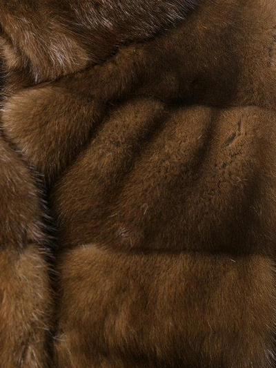 Shop Liska Demibuff Fur Coat In Brown