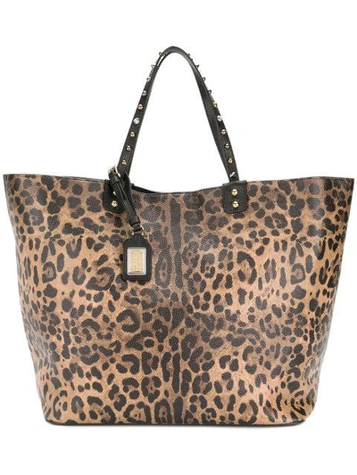 Shop Dolce & Gabbana Beatrice Tote In Brown