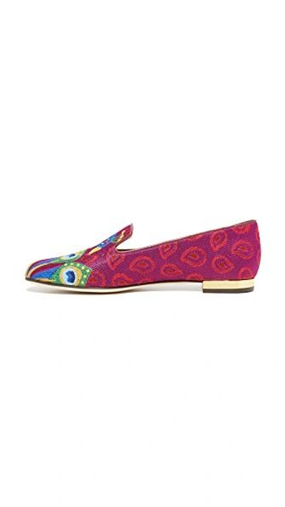 Shop Charlotte Olympia Peacock Slippers In Multi