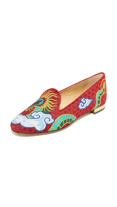 Shop Charlotte Olympia Dragon Slippers In Multi