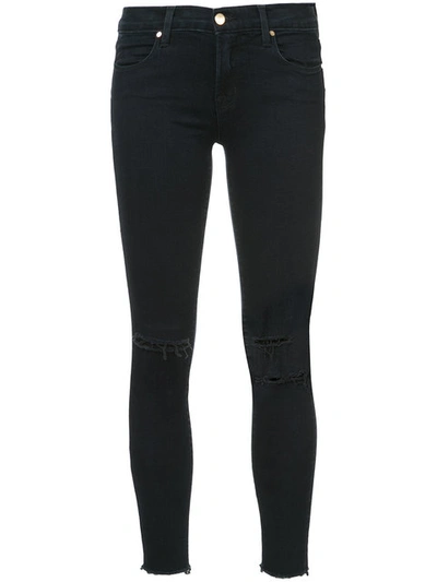 J Brand Destroyed Crop Skinny Jeans (blue Mercy)