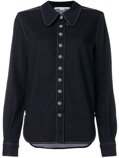 Stella Mccartney Embellished Button Shirt In Raw Blue