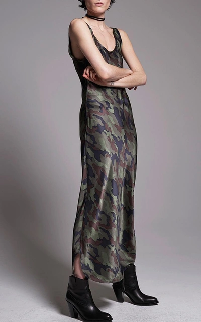 Shop Nili Lotan Camo Tank Silk Dress