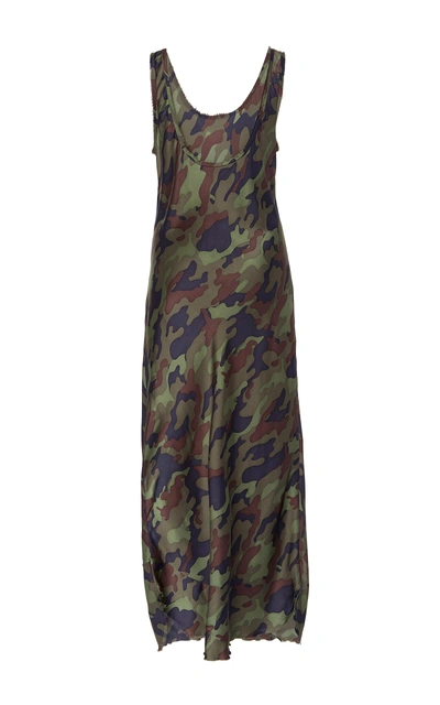 Shop Nili Lotan Camo Tank Silk Dress