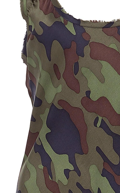 Shop Nili Lotan Camo Tank Silk Dress