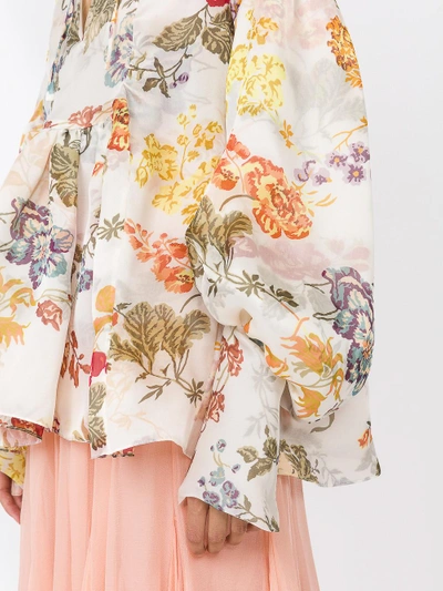 Shop Rosie Assoulin Floral Print Blouse