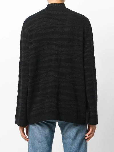 Shop Allude Tonal Zebra Pattern Cardigan In Black