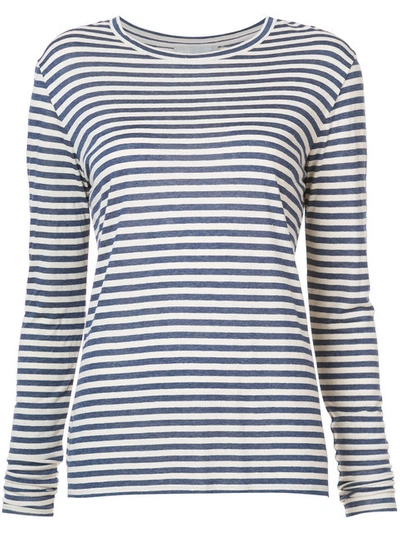 Vince Stripe Long Sleeve T-shirt In Blue Stripe | ModeSens