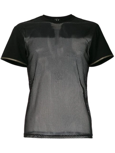 Shop Versace Mesh Panel T-shirt In Black