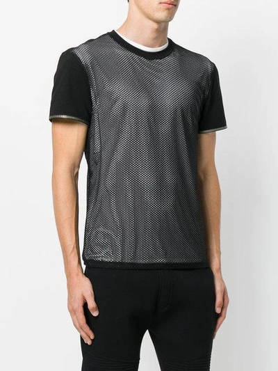 Shop Versace Mesh Panel T-shirt In Black