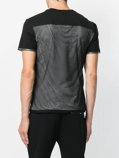 Shop Versace Mesh Panel T-shirt In Black