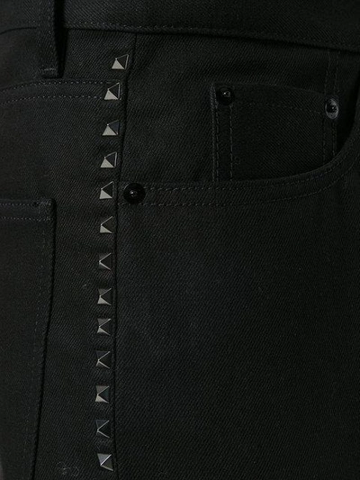 Shop Valentino Rockstud Straight-leg Jeans In Black