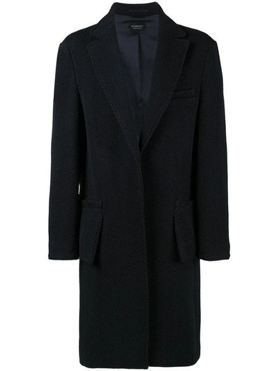 Shop Curieux Gambit Single Breasted Coat In Blue