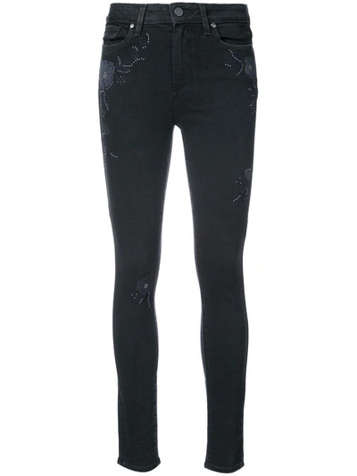 Paige Flower Embellished Skinny Jeans | ModeSens