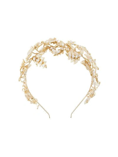 Shop Rosantica Leaf Headband In Metallic