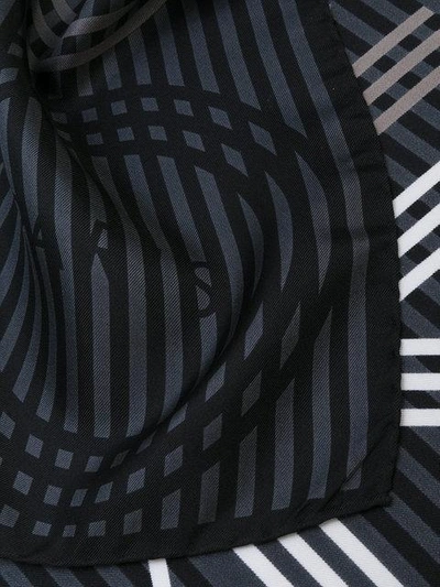 Shop Kenzo Striped Logo Scarf - Grey