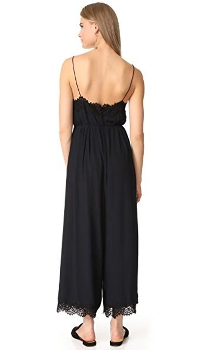 Zimmermann Lace Trim Crepe Jumpsuit In Black