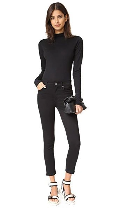 Shop Agolde Sophie High Rise Skinny Crop Jeans In Jet