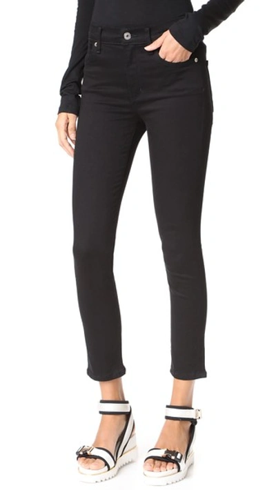 Agolde Black Roxanne Super Hi Rise Skinny Jeans In Jet