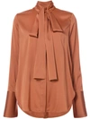 ELLERY PUSSY BOW BLOUSE,7PT652DGTOFFEE12206736