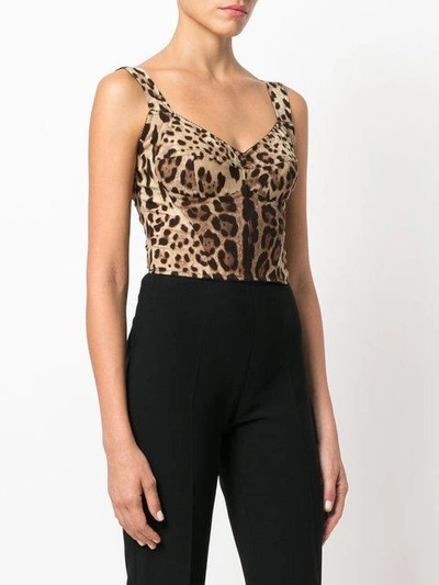 Shop Dolce & Gabbana Leopard Print Bralet Top