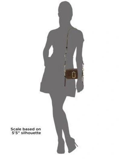 Shop Marc Jacobs Chain Snapshot Crossbody With Motif Webbing Strap In Chocolate