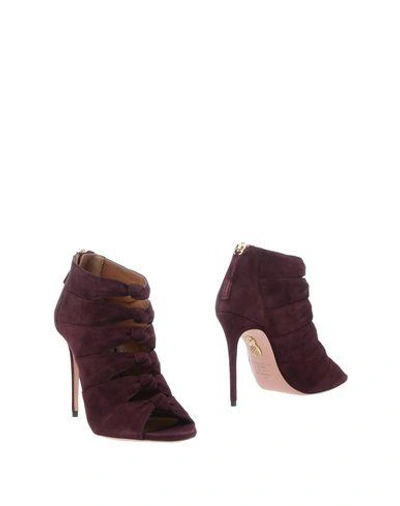 Shop Aquazzura Ankle Boot In Maroon