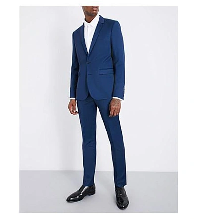 Shop Sandro Slim-fit Wool Blazer In Indigo