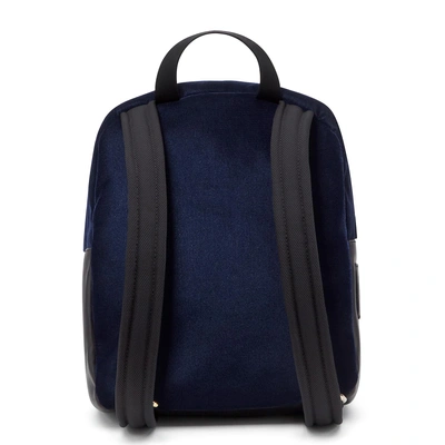 Shop Giuseppe Zanotti - Dark Blue Velvet Backpack Katy