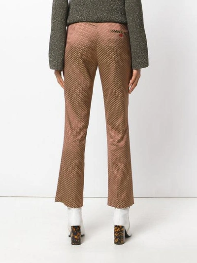Shop Etro Brocade Flared Trousers In Pink