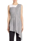 ADAM LIPPES Asymmetric Cotton Striped Top