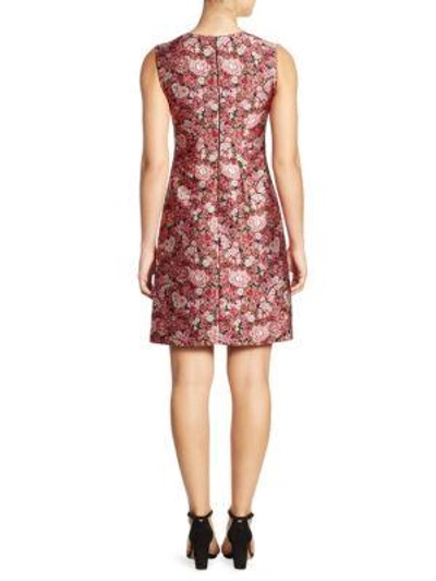 Shop Adam Lippes Floral Fitted Dress In Pink