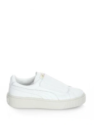 Shop Puma Basket Platform Sneakers In White