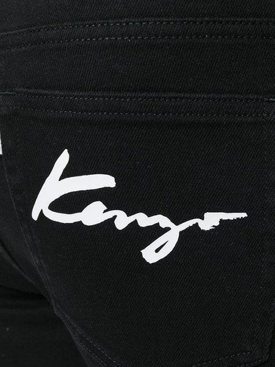 Shop Kenzo Signature Slim Fit Jeans - Black