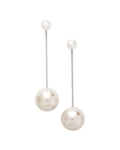 Ferragamo Faux Pearl Drop Earrings In White