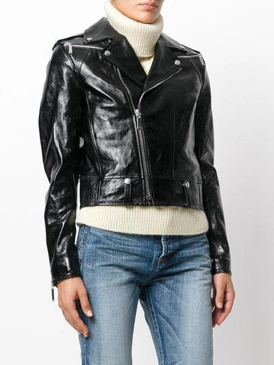 Shop Saint Laurent Classic Leather Biker Jacket