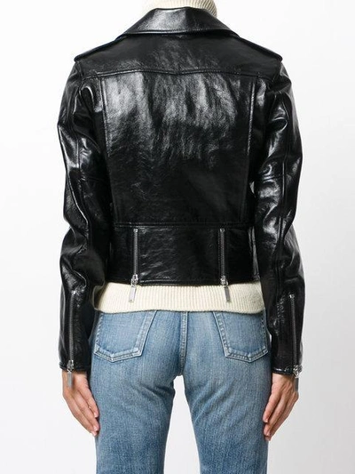 Shop Saint Laurent Classic Leather Biker Jacket