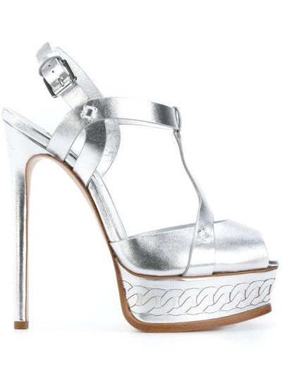 Casadei Metallic Platform Sandals | ModeSens