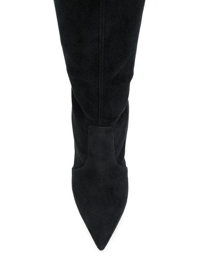 Shop Casadei Over-the-knee Blade Boots In Black