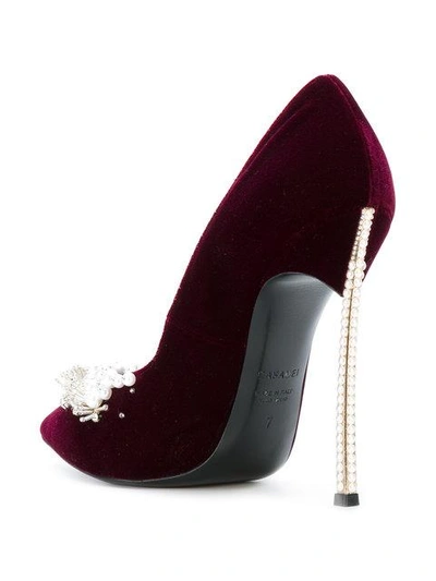 Shop Casadei Embellished Blade Pumps