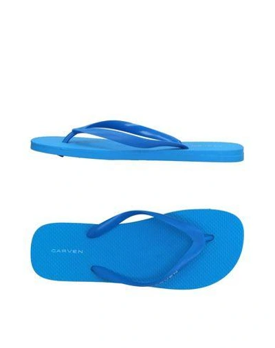 Shop Carven Flip Flops In Azure