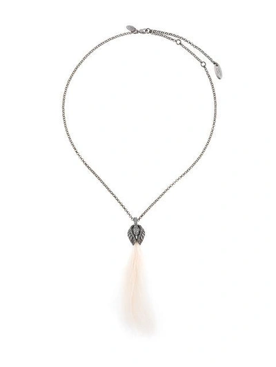 Shop Lanvin Feather Pendant Necklace - Metallic