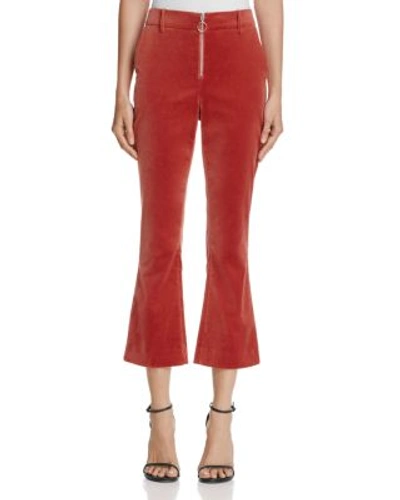 Shop Frame Velvet Flare Trousers In Spice