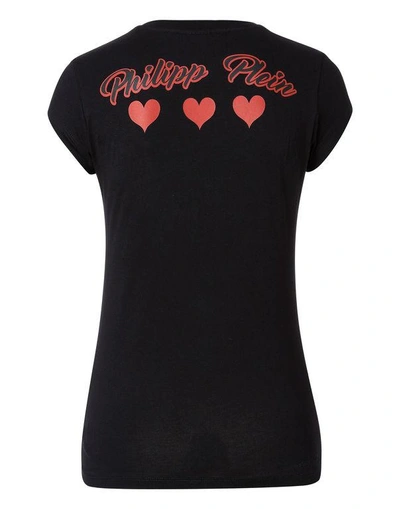 Shop Philipp Plein T-shirt Round Neck Ss "balinay Triangle" In Black