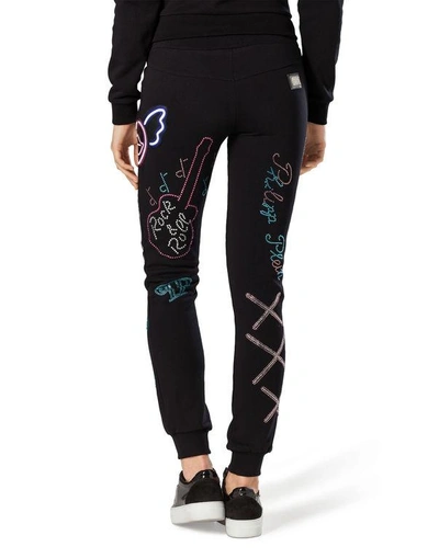 Shop Philipp Plein Jogging Trousers "dixie Circle" In Black