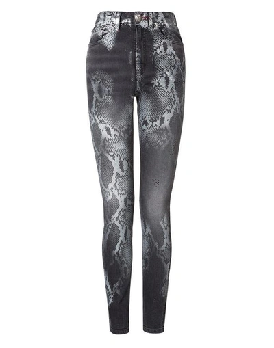 Shop Philipp Plein High Waist Jegging "chanels" In Black Stone